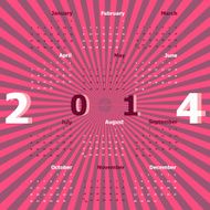 Create calendar 2014 on rays background