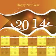 Calendar 2014 colorful design illustration vector