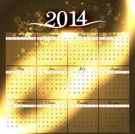 Simple 2014 colorful celebration calendar vector