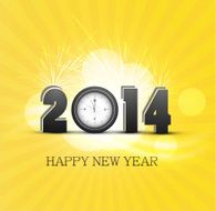 New Year 2014 celebration colorful background card vector illustration
