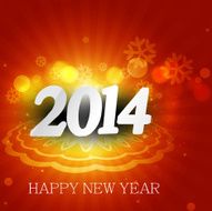 New Year 2014 colorful stylish holiday greeting card background