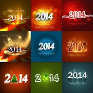 Happy New Year collection holiday greeting card vector