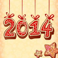 Christmas sweets style new year vector sign
