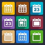 Calendar flat icons set 21