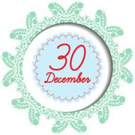 Snowflake christmas card with banner and lace on white N2