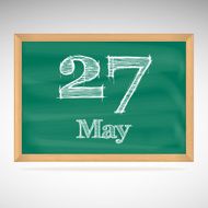 May 27 inscription in chalk on a blackboard