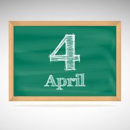 April 4 inscription in chalk on a blackboard