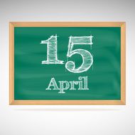 April 10 inscription in chalk on a blackboard N2