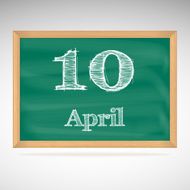 April 10 inscription in chalk on a blackboard N3