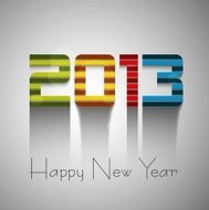Happy new year colorful 2013 background vector