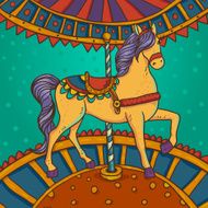 Horse with flowers and ornaments