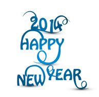 Happy new Year 2014 beautiful stylish design vector