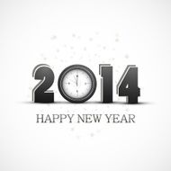Vector 2014 Happy New Year celebration with watch design illustration