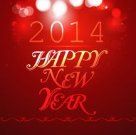 Happy new Year 2014 colorful background vector