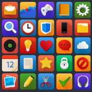 Vector icon set Multimedia mobile software