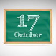 October 17 inscription in chalk on a blackboard