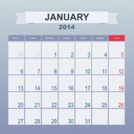 Calendar to schedule monthly January 2014