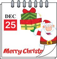 Christmas Holiday Calendar With Santa Claus