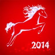 Horse Happy new year 2014 Vector eps 10