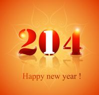 Beautiful celebration Happy new Year 2014 reflection colorful background illustration