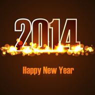 Beautiful celebration holiday Happy new Year 2014 background colorful vector