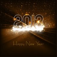 New year 2013 background for shiny wave colorful vector