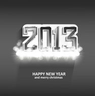 new year 2013 shiny glossy metal vector design