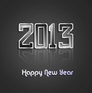 new year 2013 reflection metal vector background