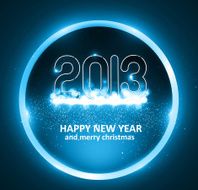Happy new year 2013 circle blue colorful celebration background