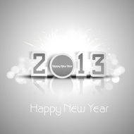 Happy new year 2013 reflection colorful vector