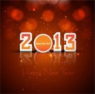 new year reflection celebration colorful card vector background