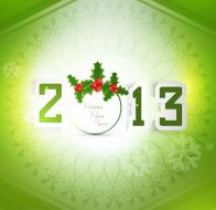 New year stylish 2013 green colorful fantastic vector