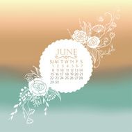 Vector calendar june