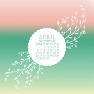 Vector calendar april