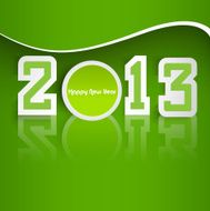 Happy new year stylish 2013 reflection green colorful background vector