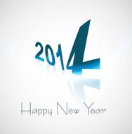Beautiful Happy new year 2014 reflection white background vector