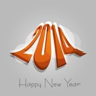 Stylish 2014 Happy new year design vector