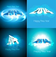 Happy New Year 2014 celebration collection blue colorful background vector
