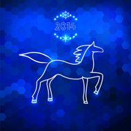 Blue geometric horse silhouette