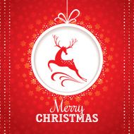 Christmas greeting card with deer