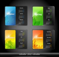 vector calendar with four seasons