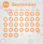 Calendar month of september 2014