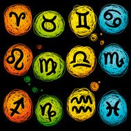Vector astrological icon set