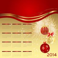 vector illustration 2014 new year calendar N36