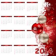 vector illustration 2014 new year calendar N43