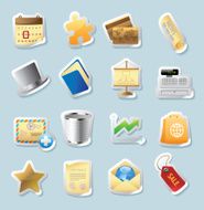 Sticker icons for business and finance