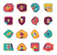 Chinese New Year sticker banner design flat background eps10 N42