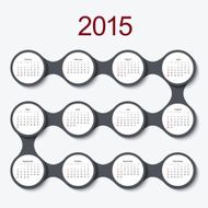 Vector modern circle 2015 calendar