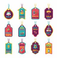 Chinese New Year tag flat banner background set eps10 N73