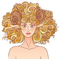 Zodiac sign Aries Sheep lady N2